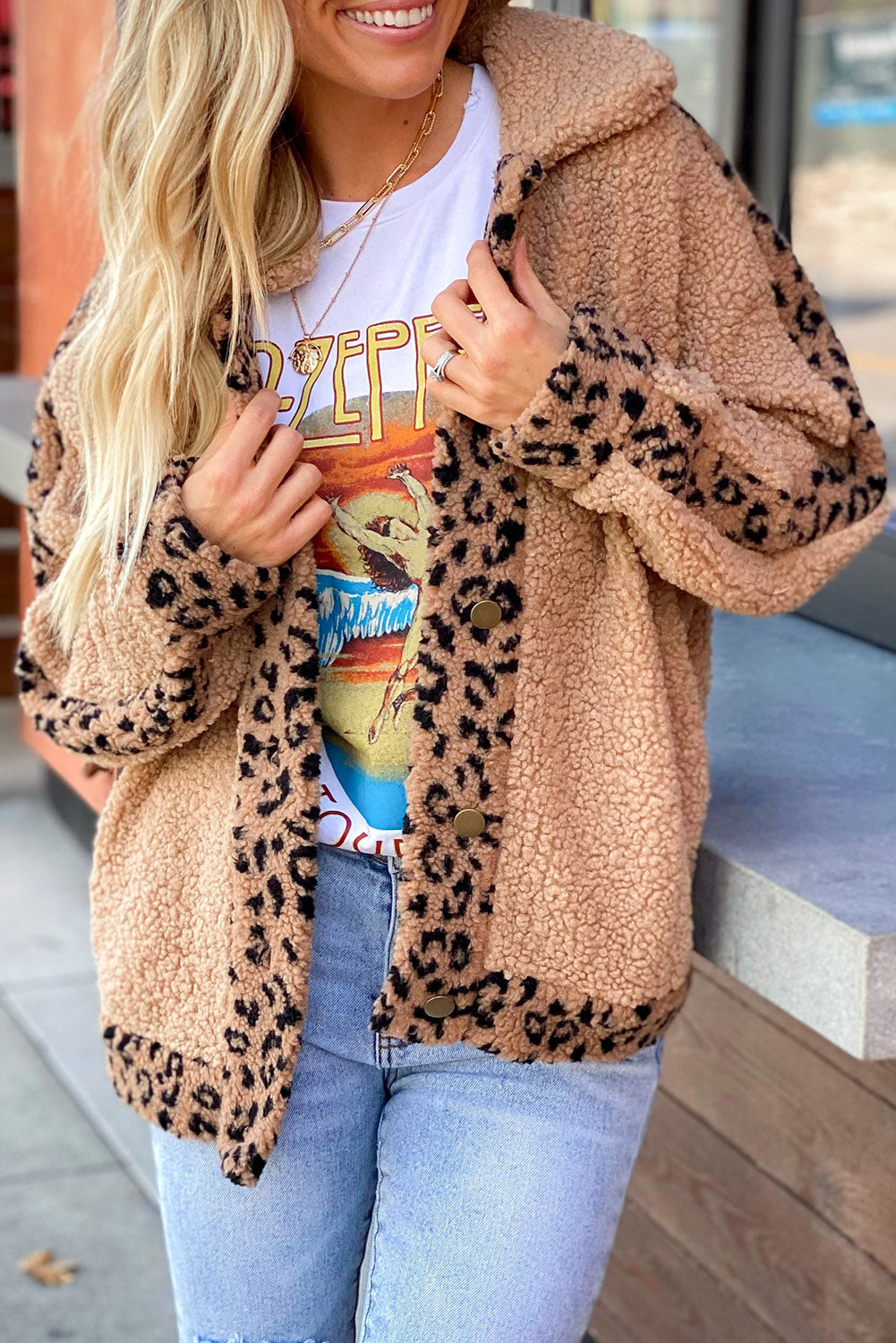 Leopard Sherpa Coat Florida Girl Fashion Boutique