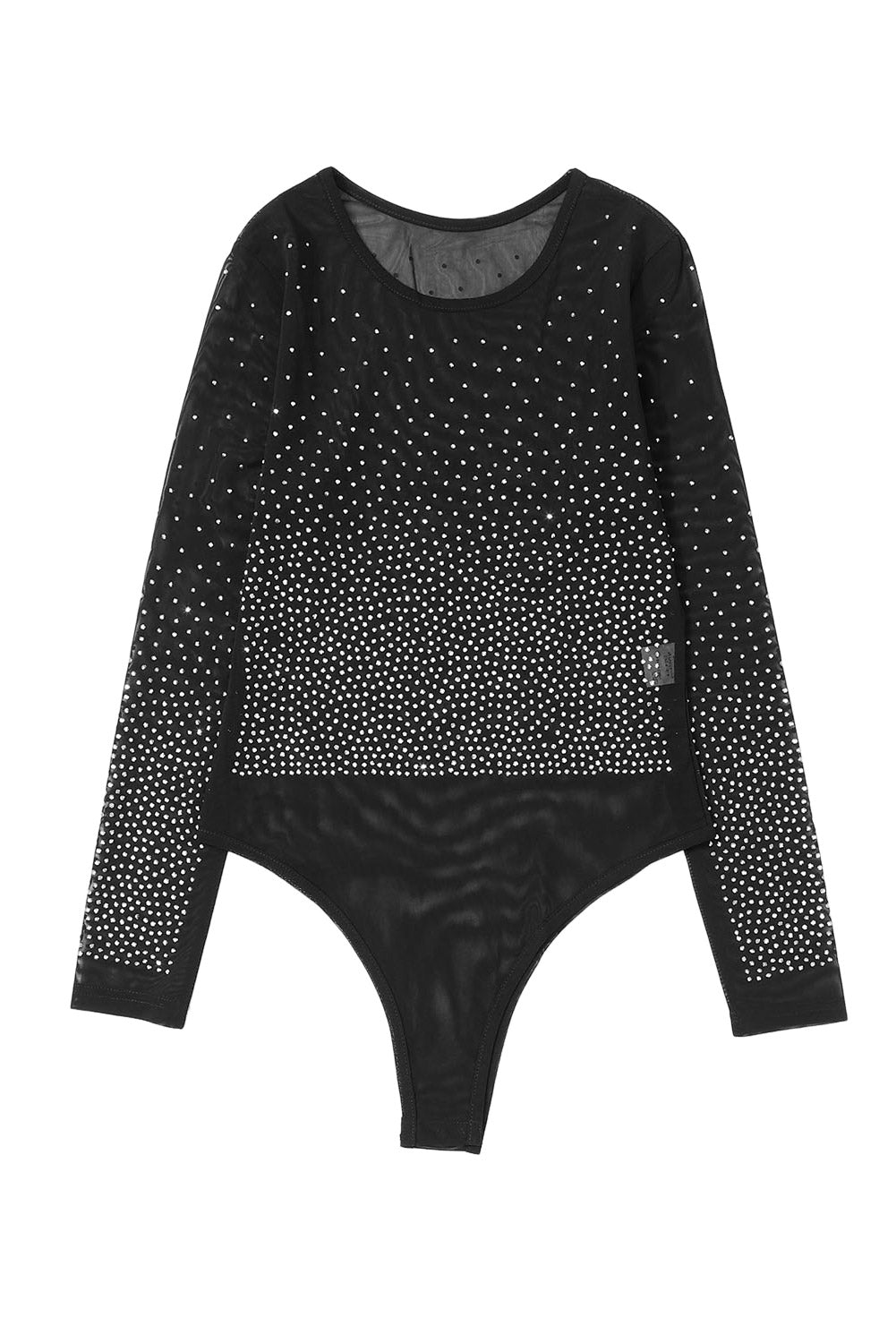 Black Rhinestone Mesh Bodysuit