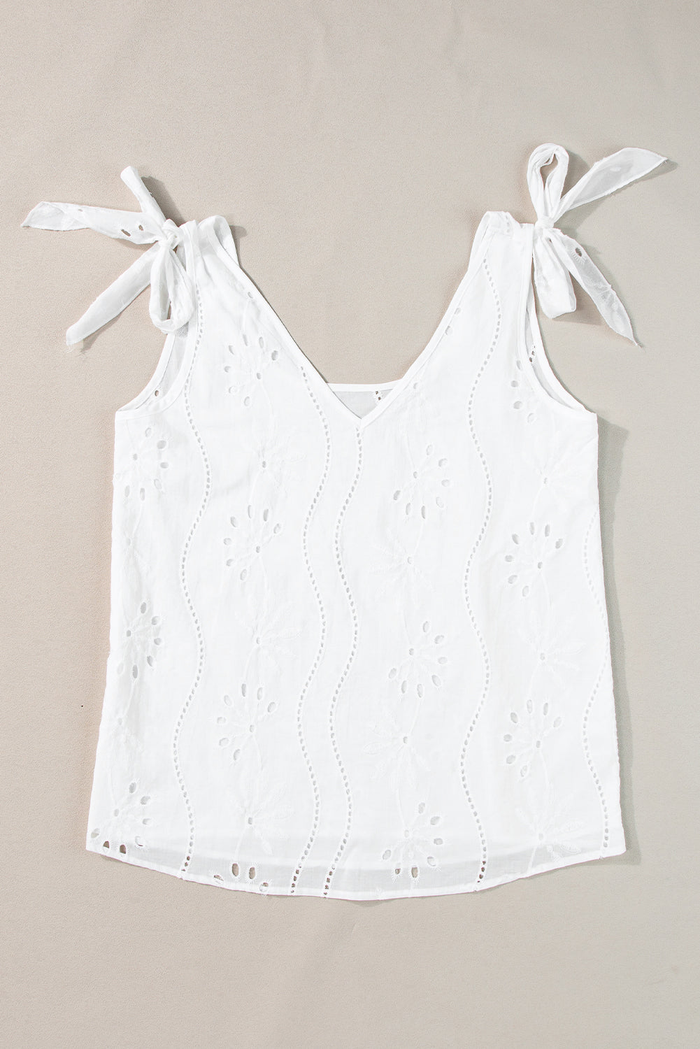 Embroidery Pattern V Neck Tank