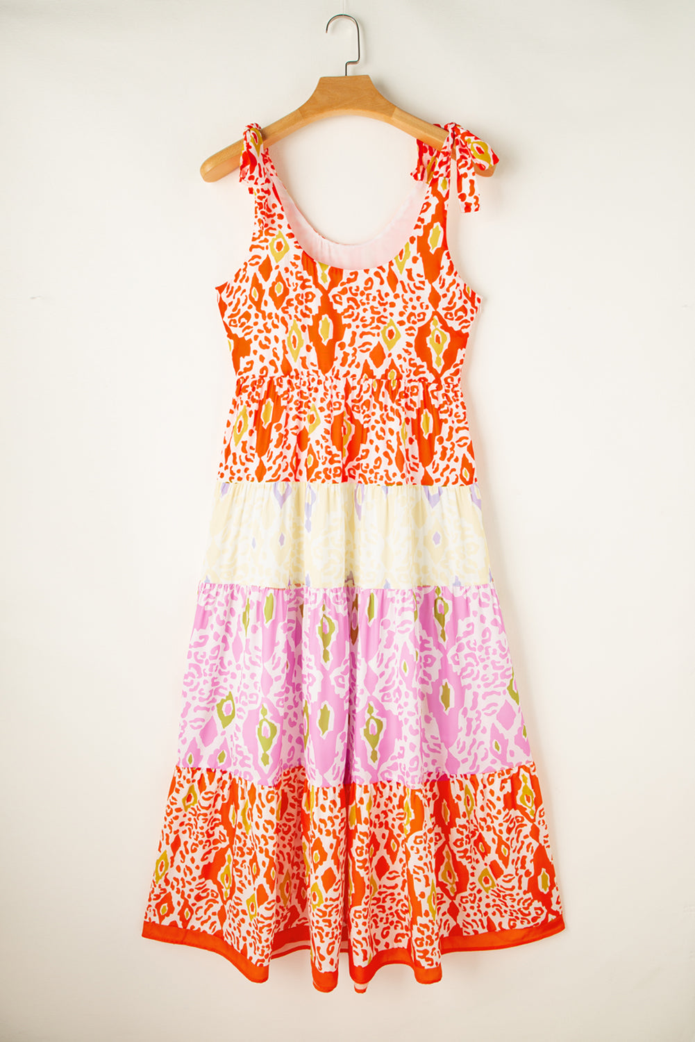 Orange Leopard Colorblock Maxi