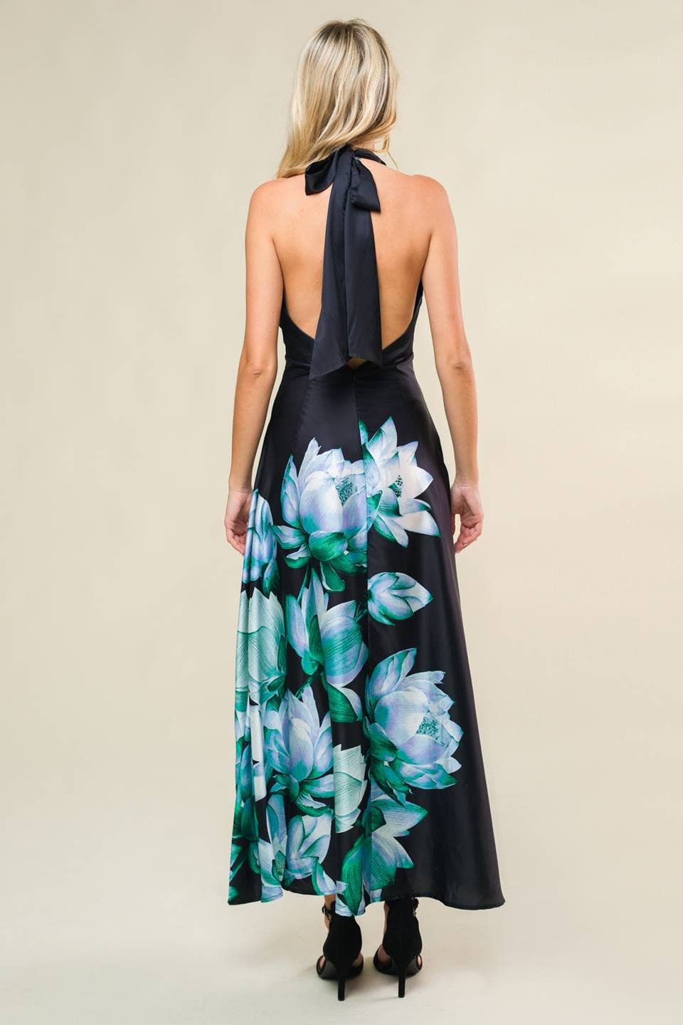 Teal Floral Party Dress