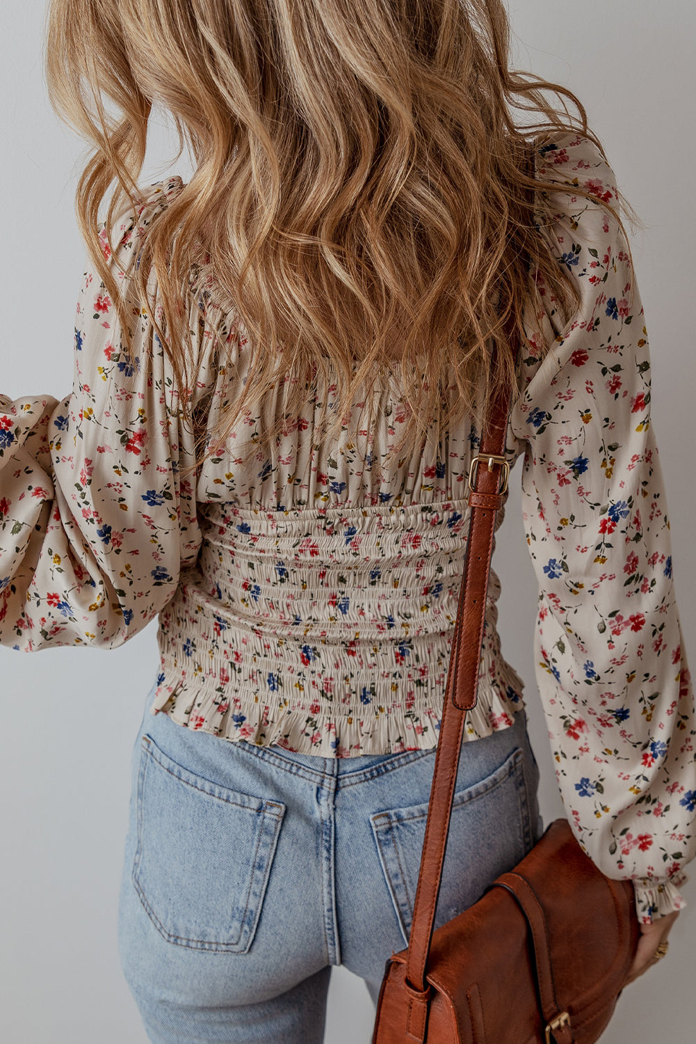 Boho Floral Smocked Blouse