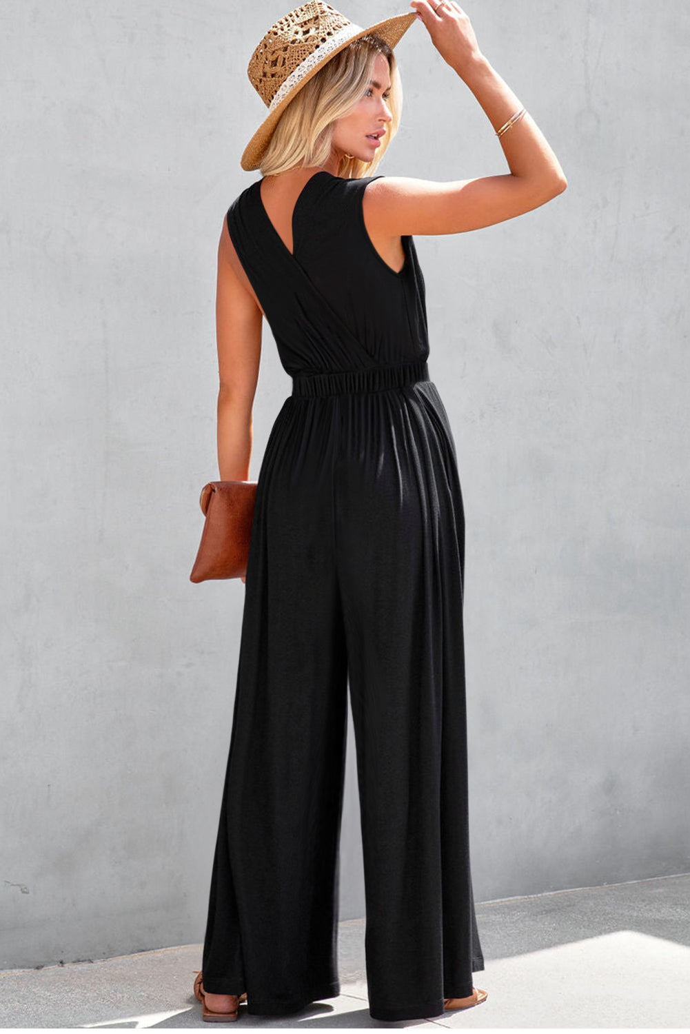 Deep V Neck Jumpsuit