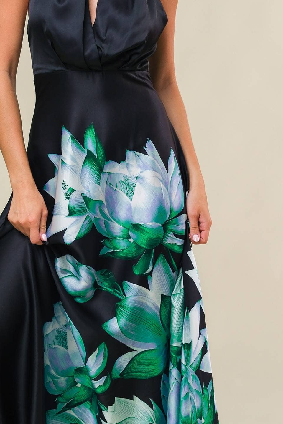 Teal Floral Party Dress