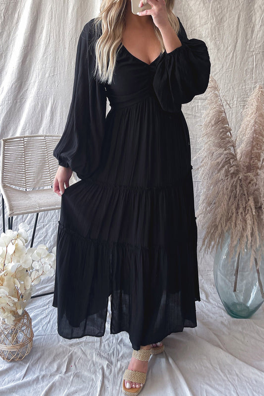 Black Tiered Maxi Dress