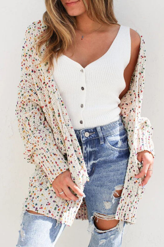 Rib Knit Confetti Cardi