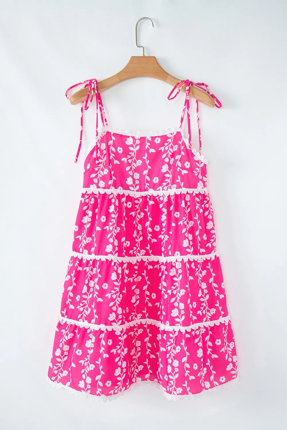 Pink Floral Ric Rac Mini Dress