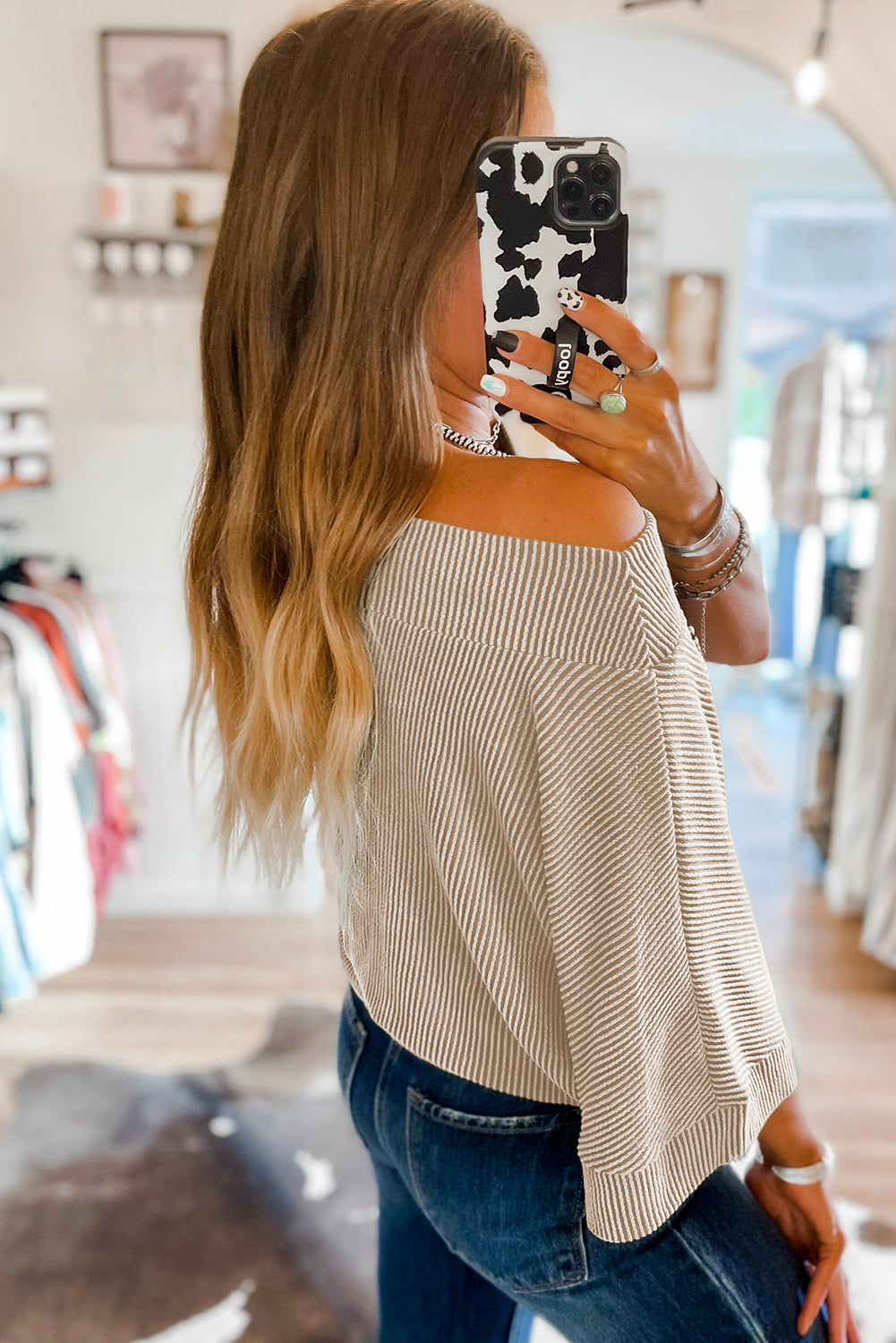 Cream Corded Top