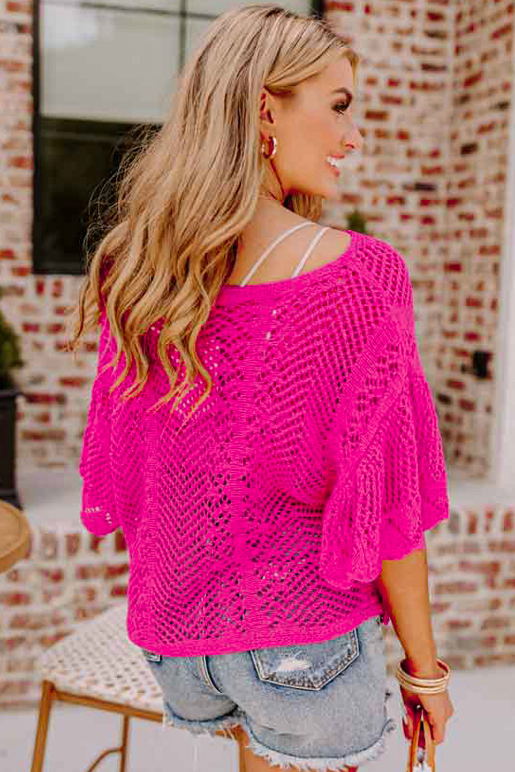 Knit Scallop Sleeve Top