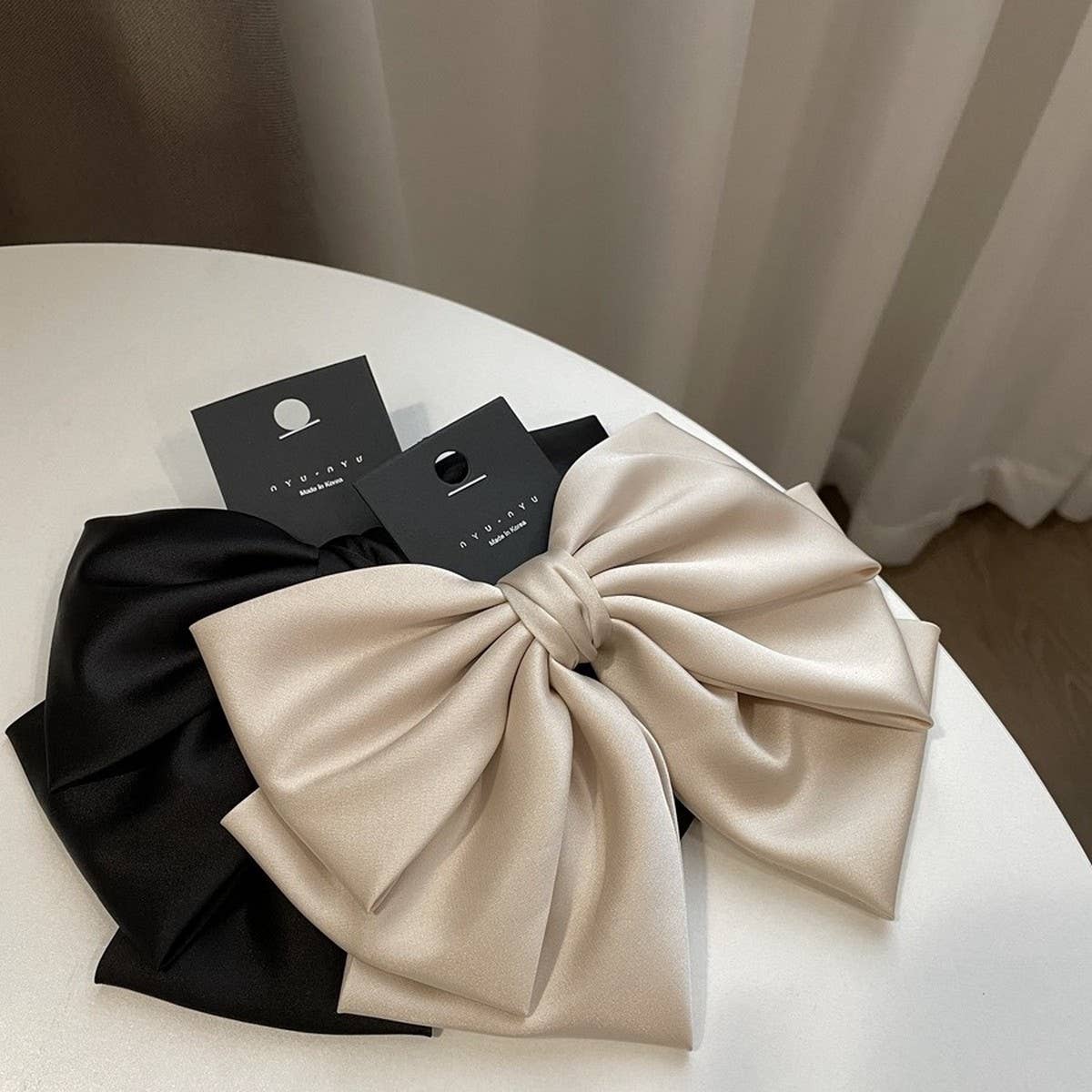 Satin Black Bow