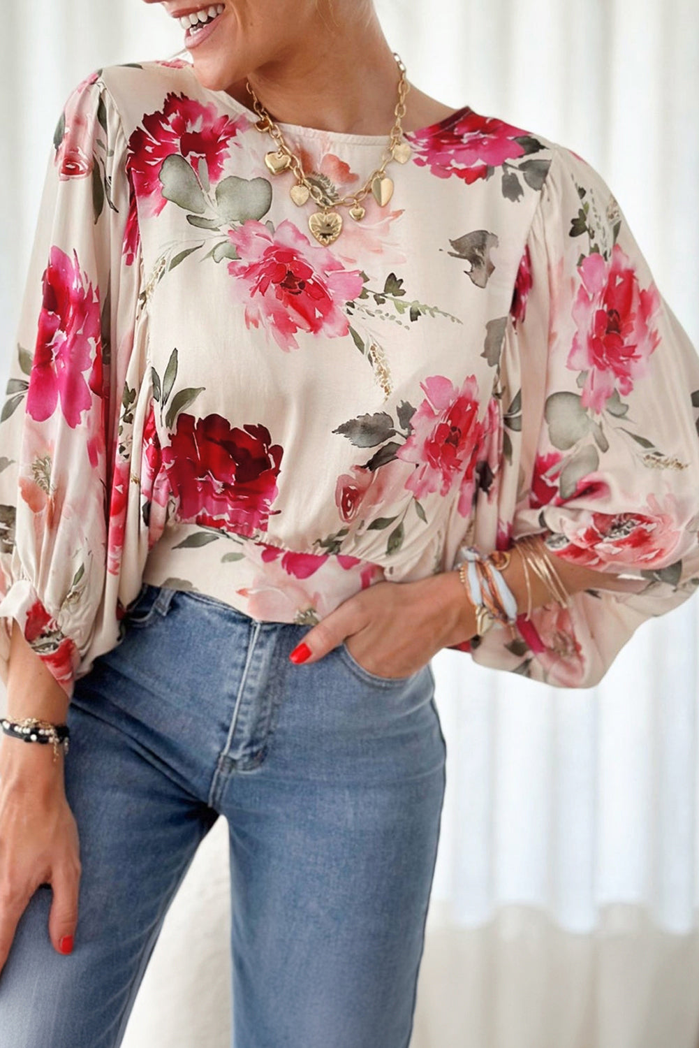 Tie Back Rose Blouse