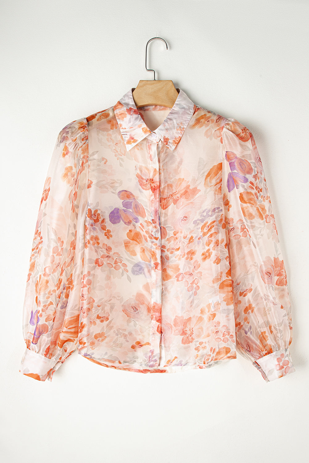 Sheer Floral Print Blouse