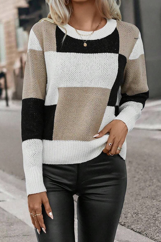 Patchwork Knit Sweater