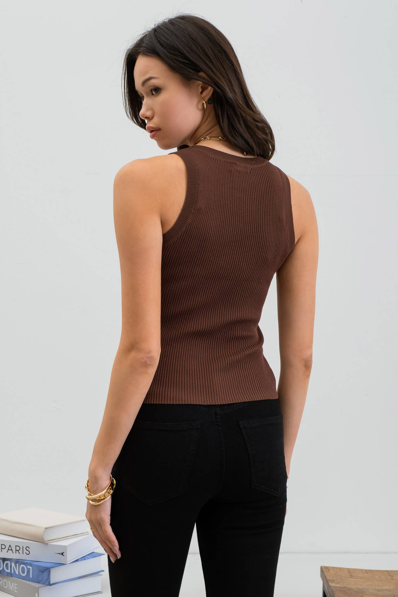 Round Neck Sweater Tank