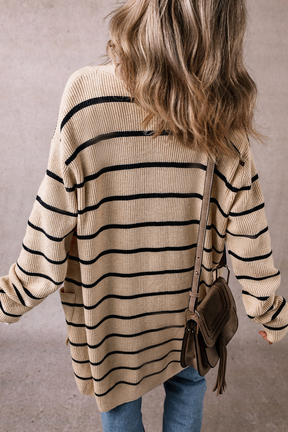 Black Stripe Shawl Cardi