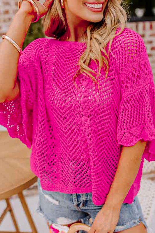 Knit Scallop Sleeve Top