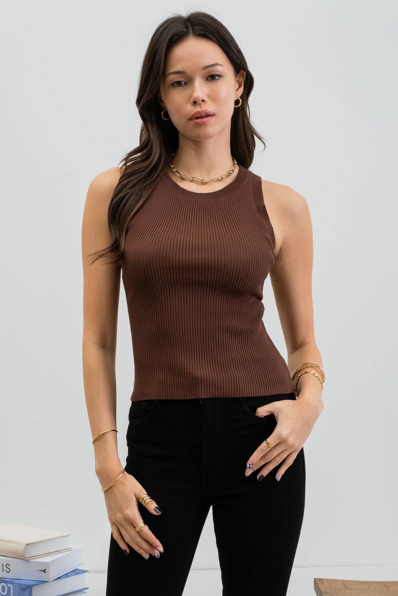 Round Neck Sweater Tank