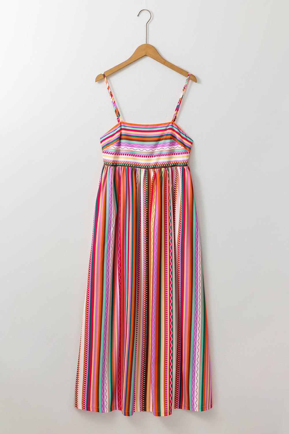 Striped Smocked Back Boho Maxi Dress