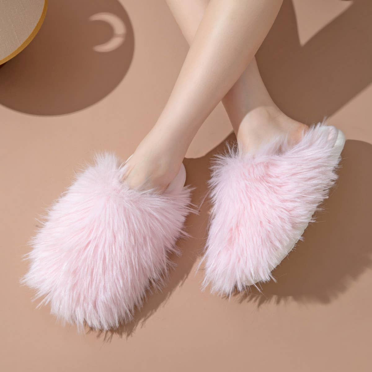 Cotton Candy Fur Slippers