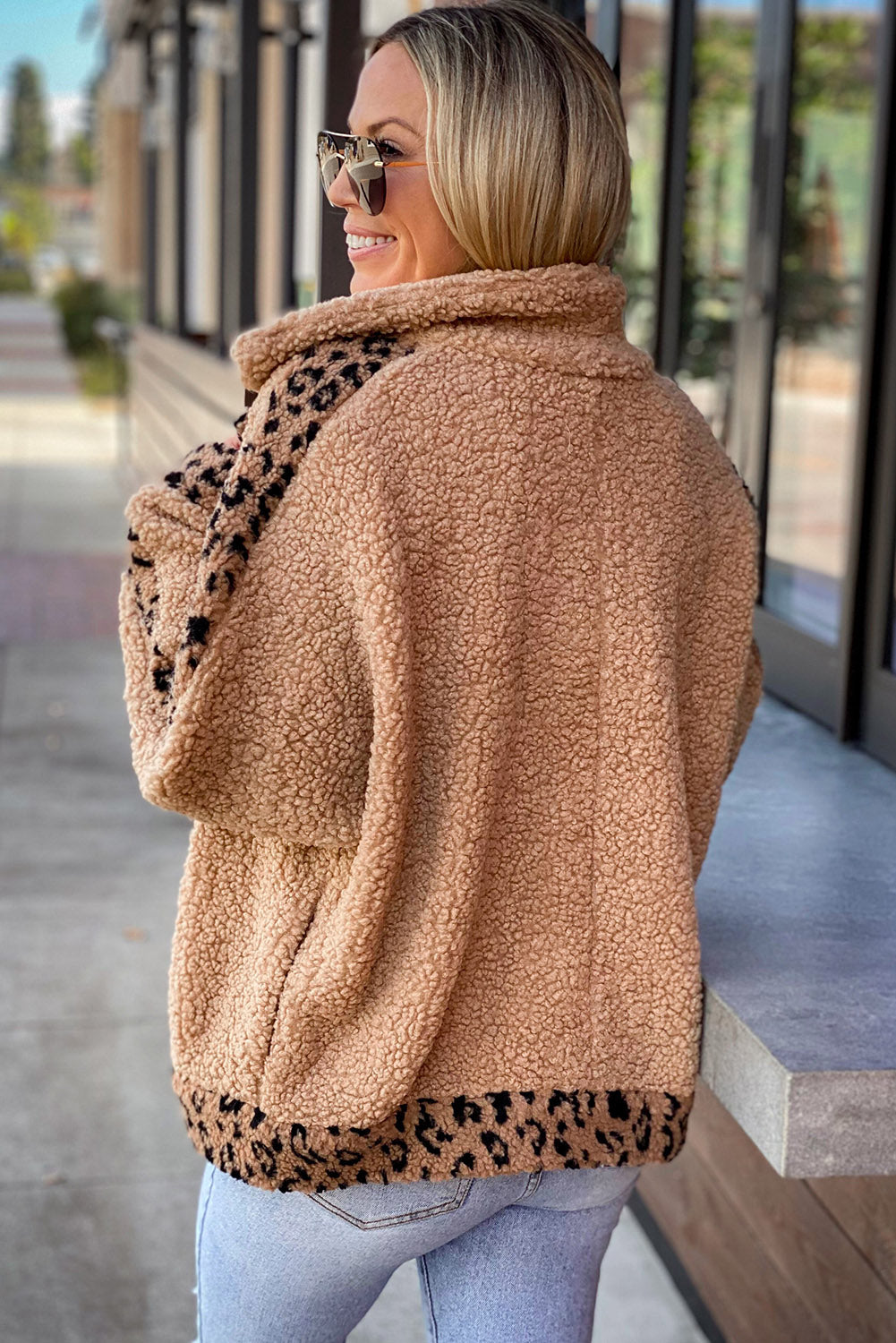 Leopard Sherpa Coat