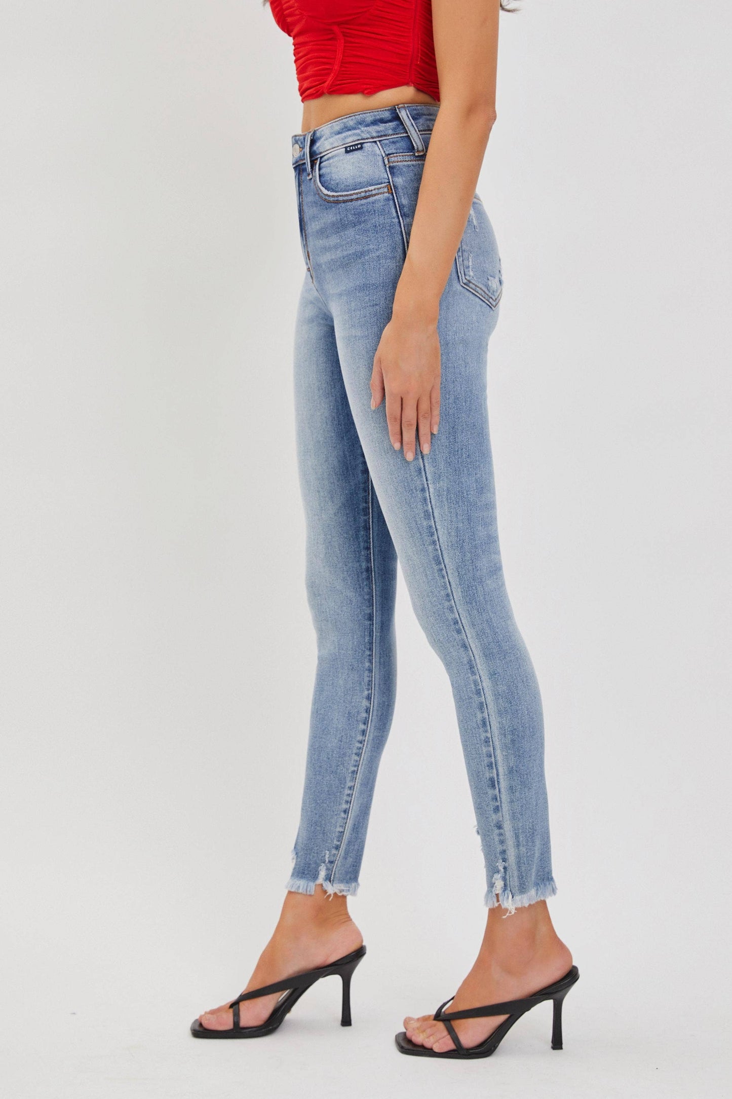 Cello Ankle Skinny with Frayed Hem