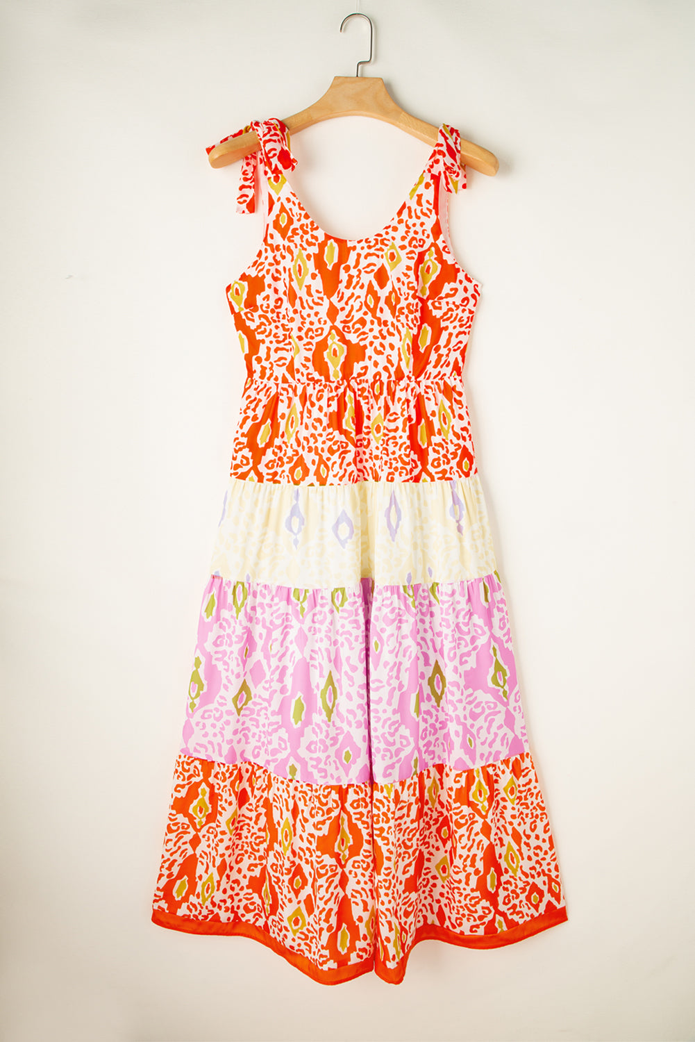 Orange Leopard Colorblock Maxi