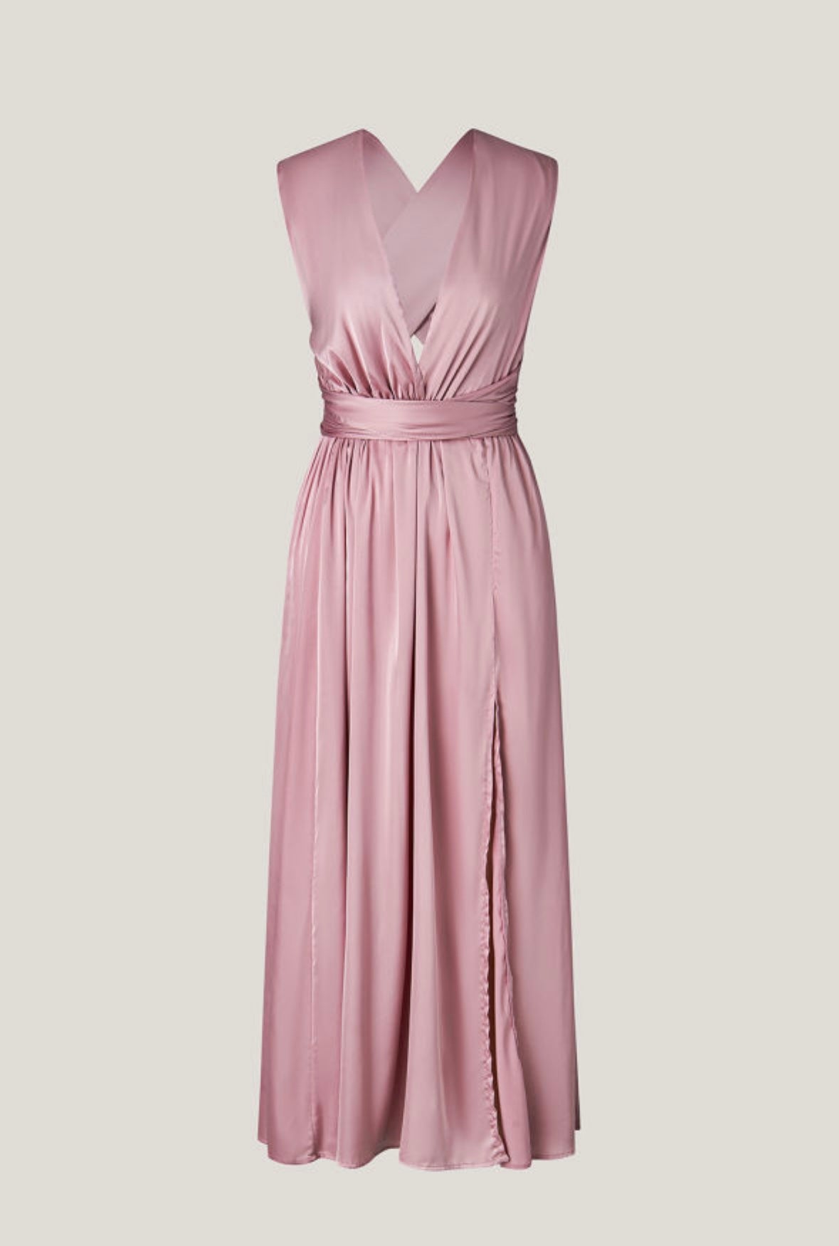 Rose Open Back Satin Dress