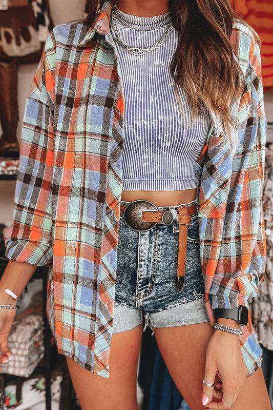 Orange Plaid Vintage Shirt