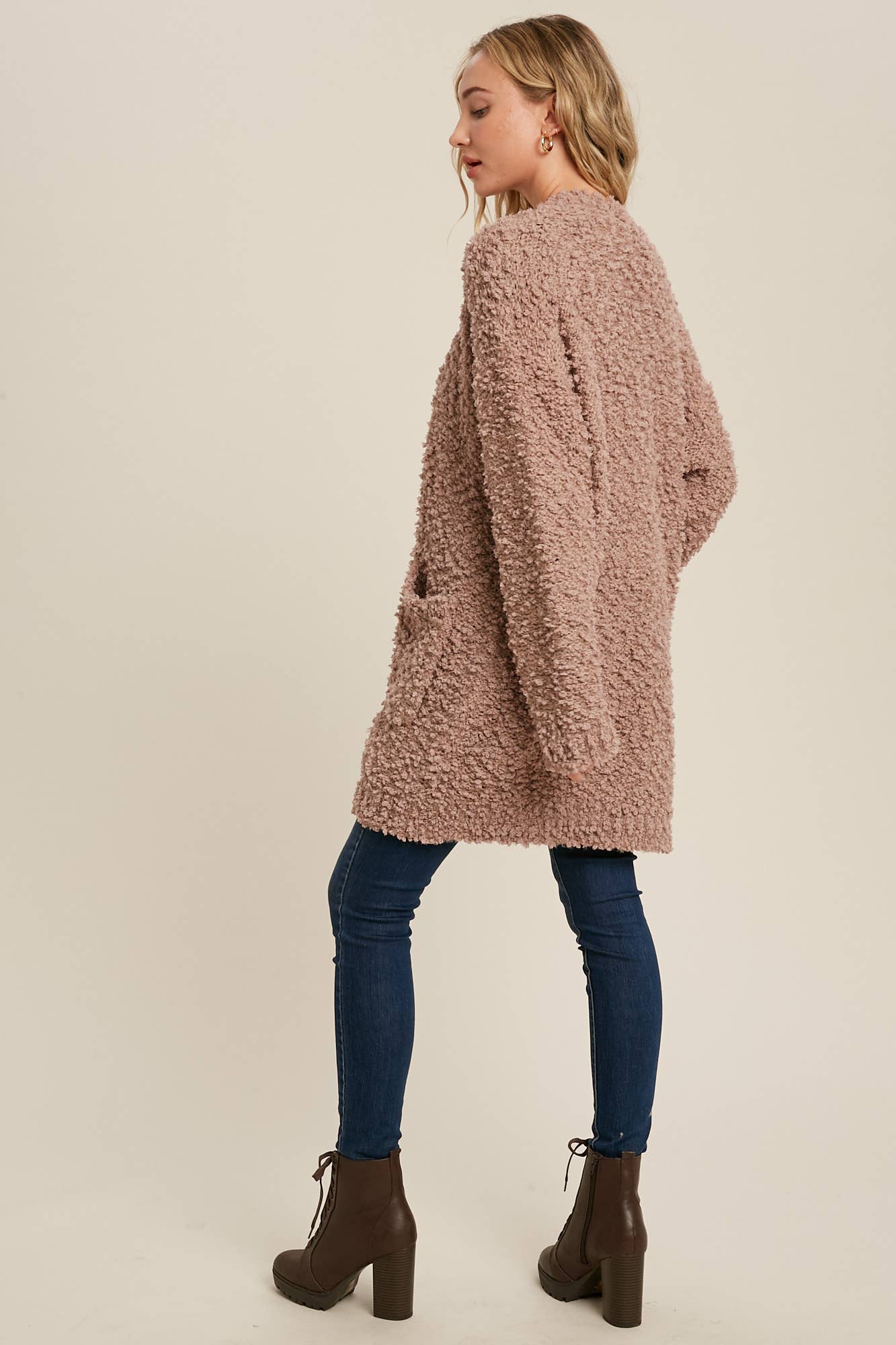 Boucle' Open Front Cardi