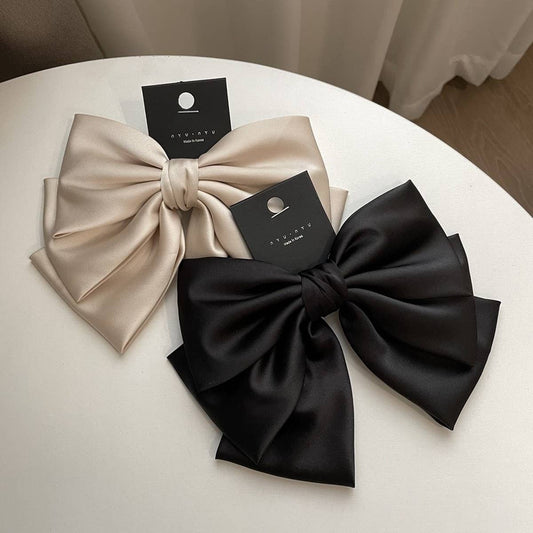 Satin Black Bow