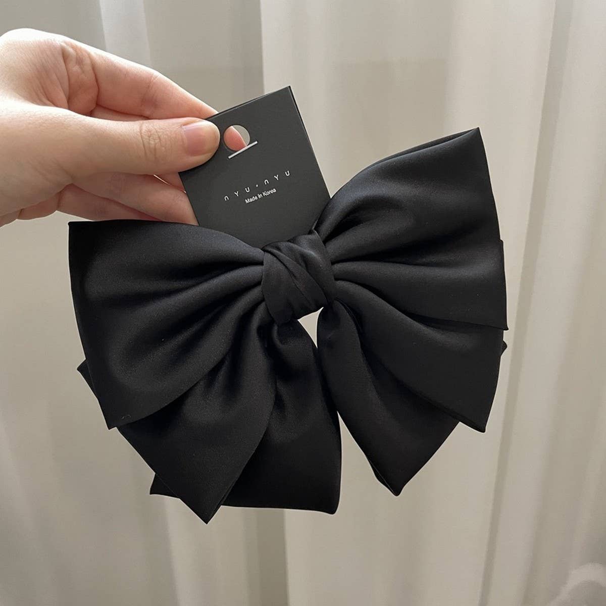 Satin Black Bow