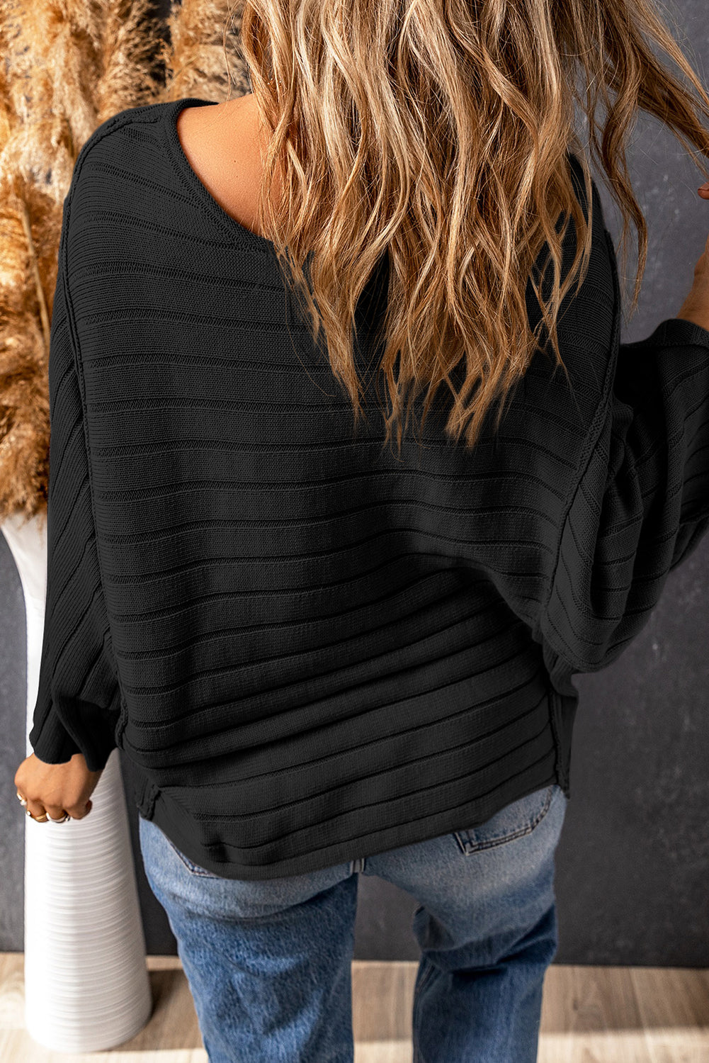 Black Exposed Seam Top