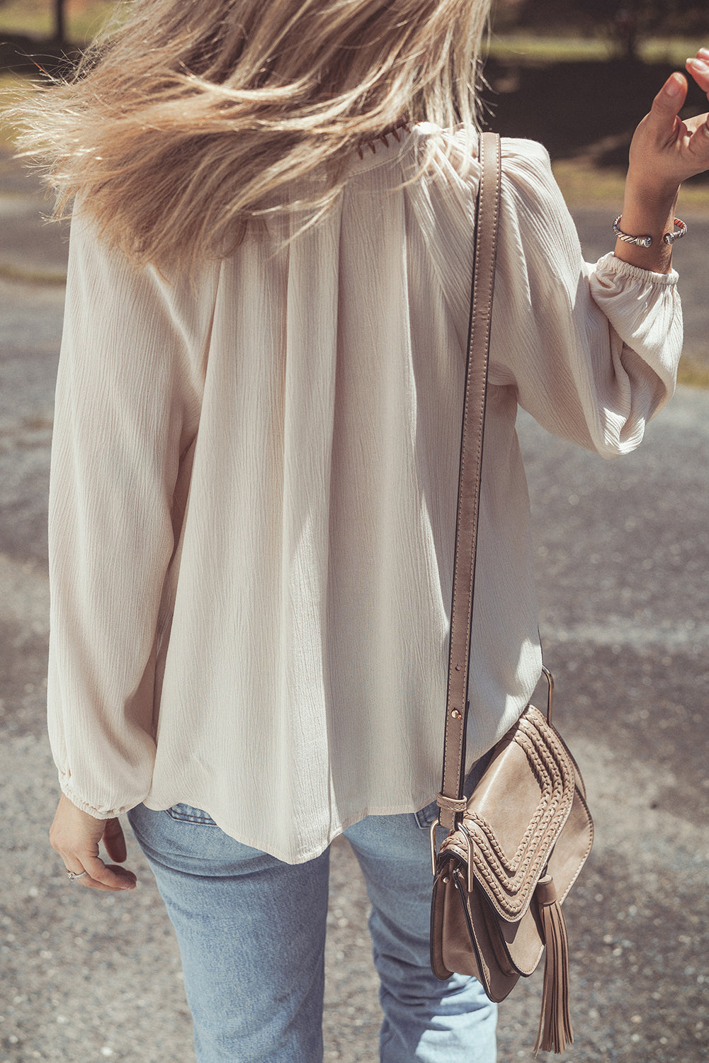 Boho Embroidered Puff Sleeve Blouse