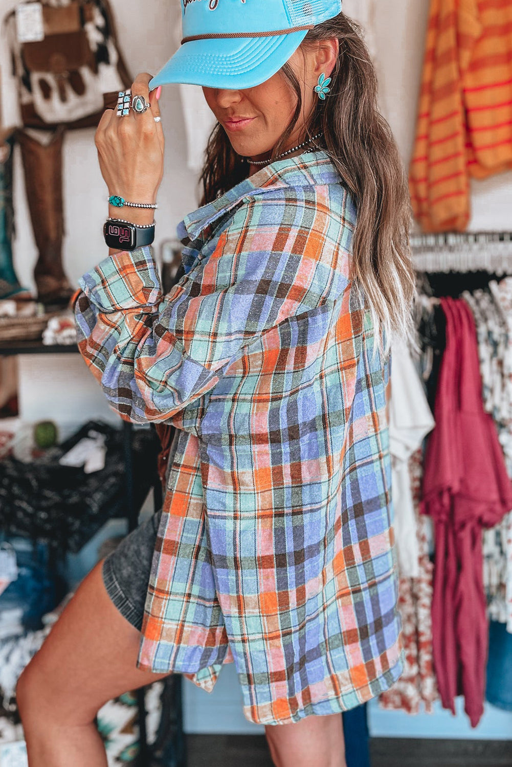 Orange Plaid Vintage Shirt