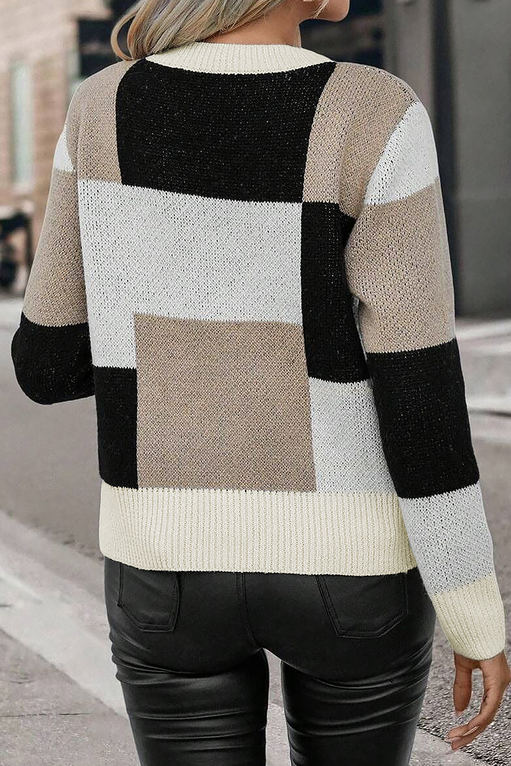 Patchwork Knit Sweater