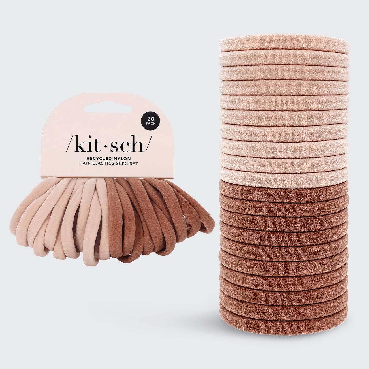 Kitsch Eco-Friendly Nylon Elastics 20pc set - Blush