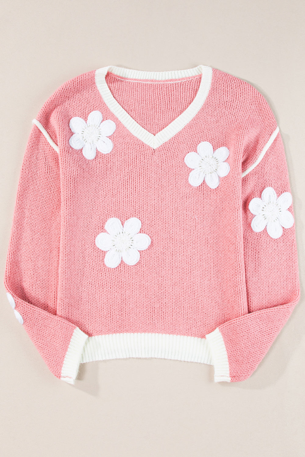 Pink Flower Sweater