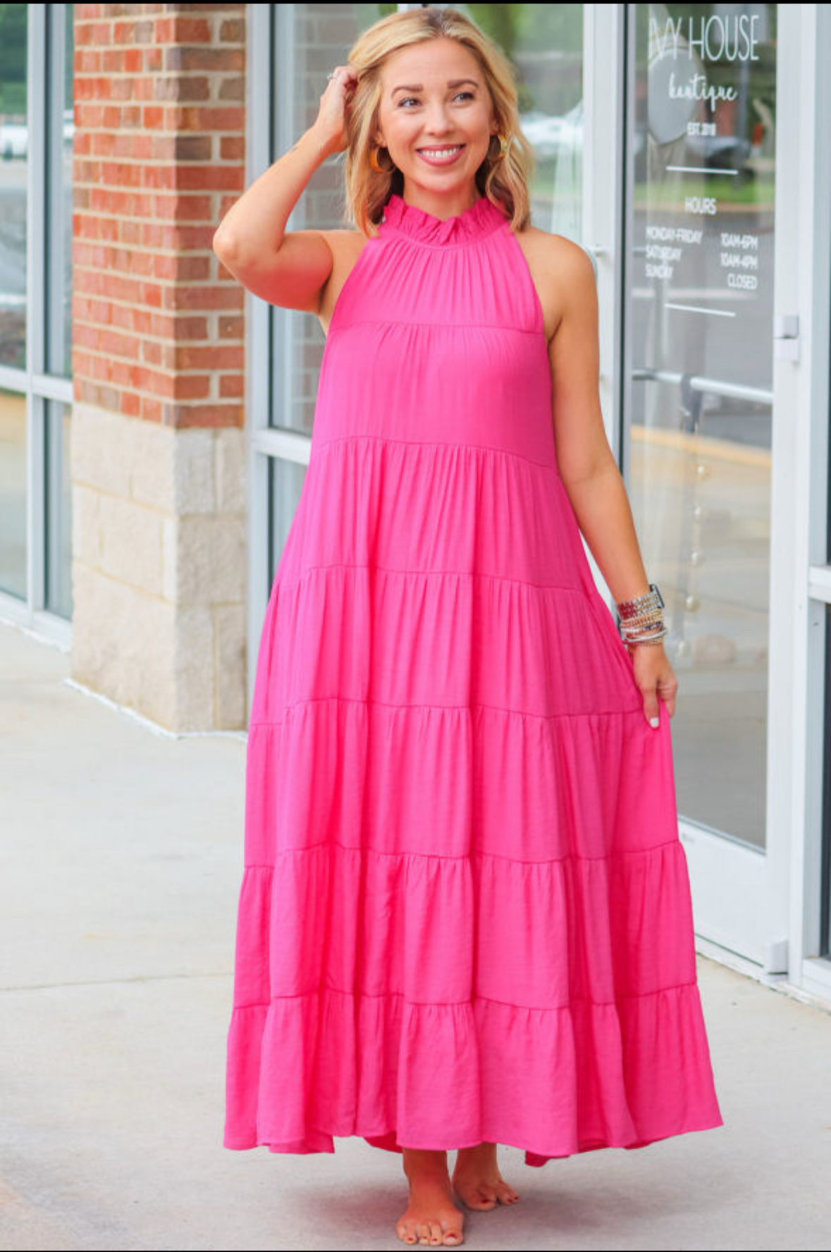 Rose Frilled Maxi