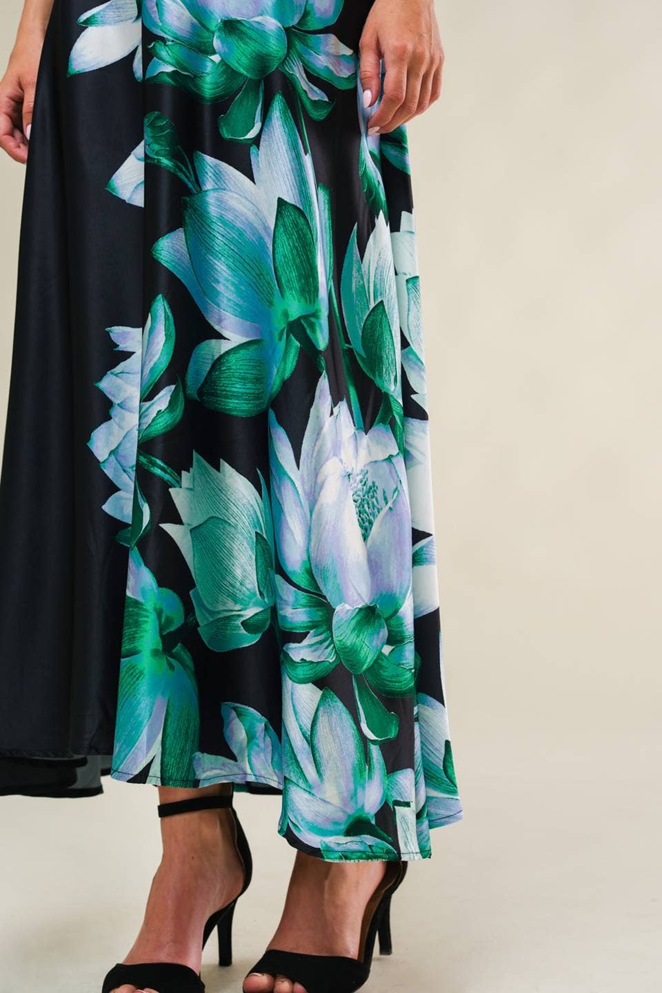 Teal Floral Party Dress