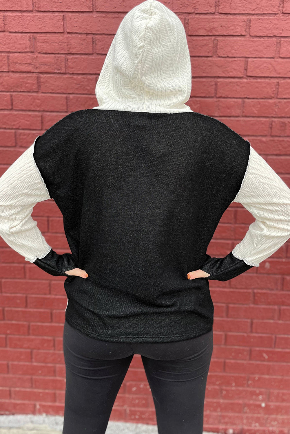 Colorblock Textured Hoodie