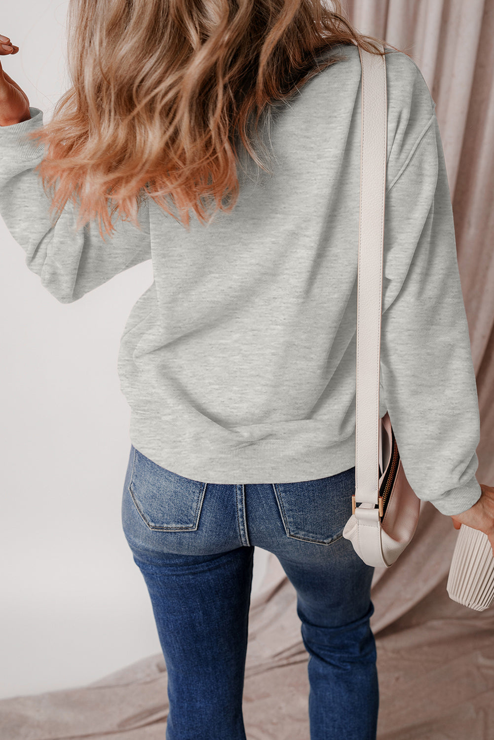 Fleece Lined Drop Shoulder Sweatshirt