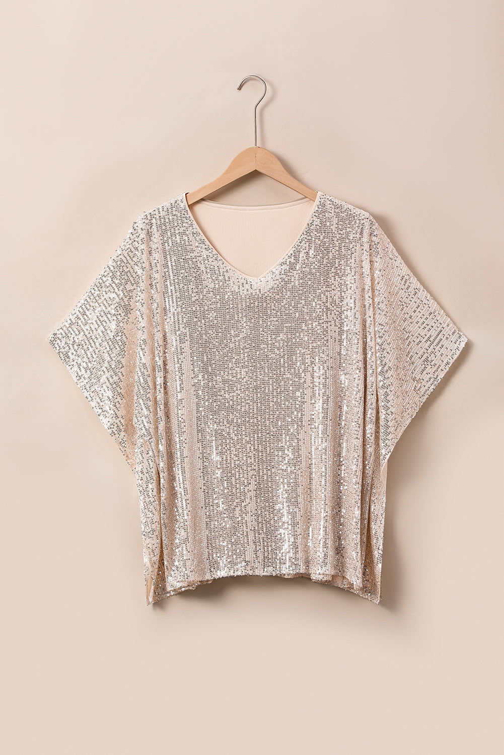 Sequin V Neck Top