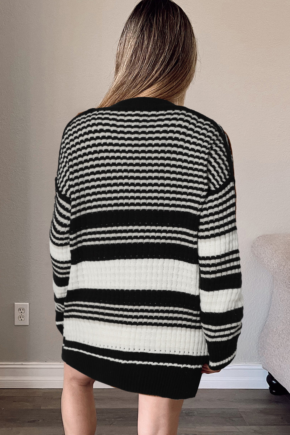 Colorblock Knit Cardigan