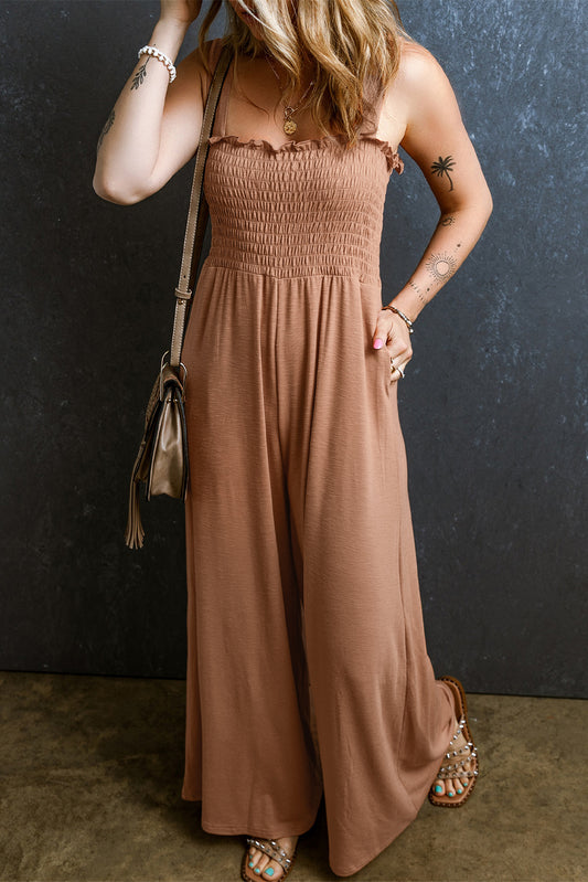 Ruffled Wide Leg Jumpsuit