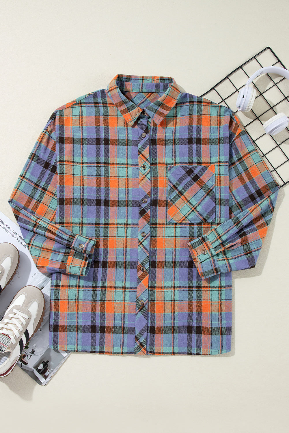 Orange Plaid Vintage Shirt