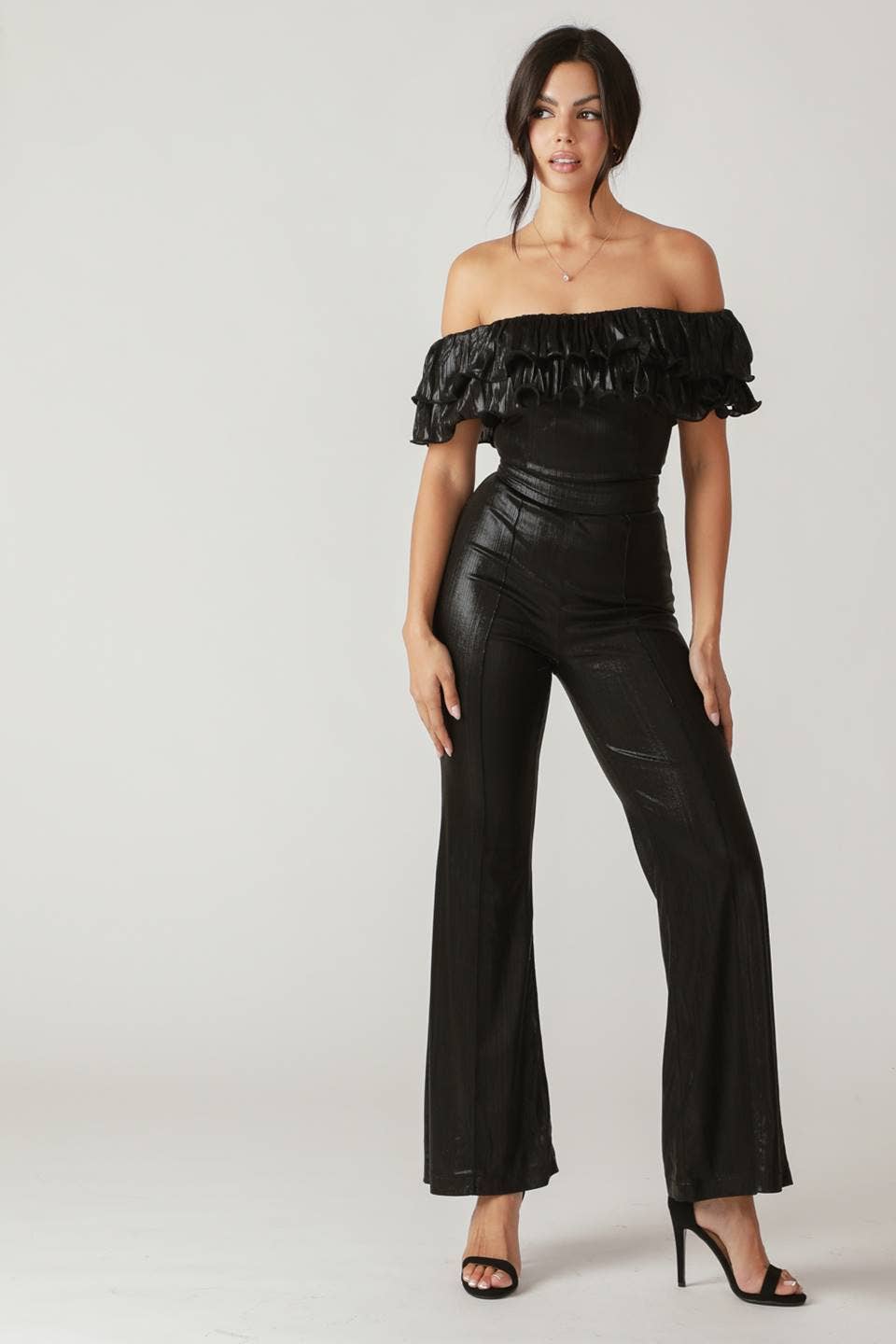 A Coated Black Jumpsuit