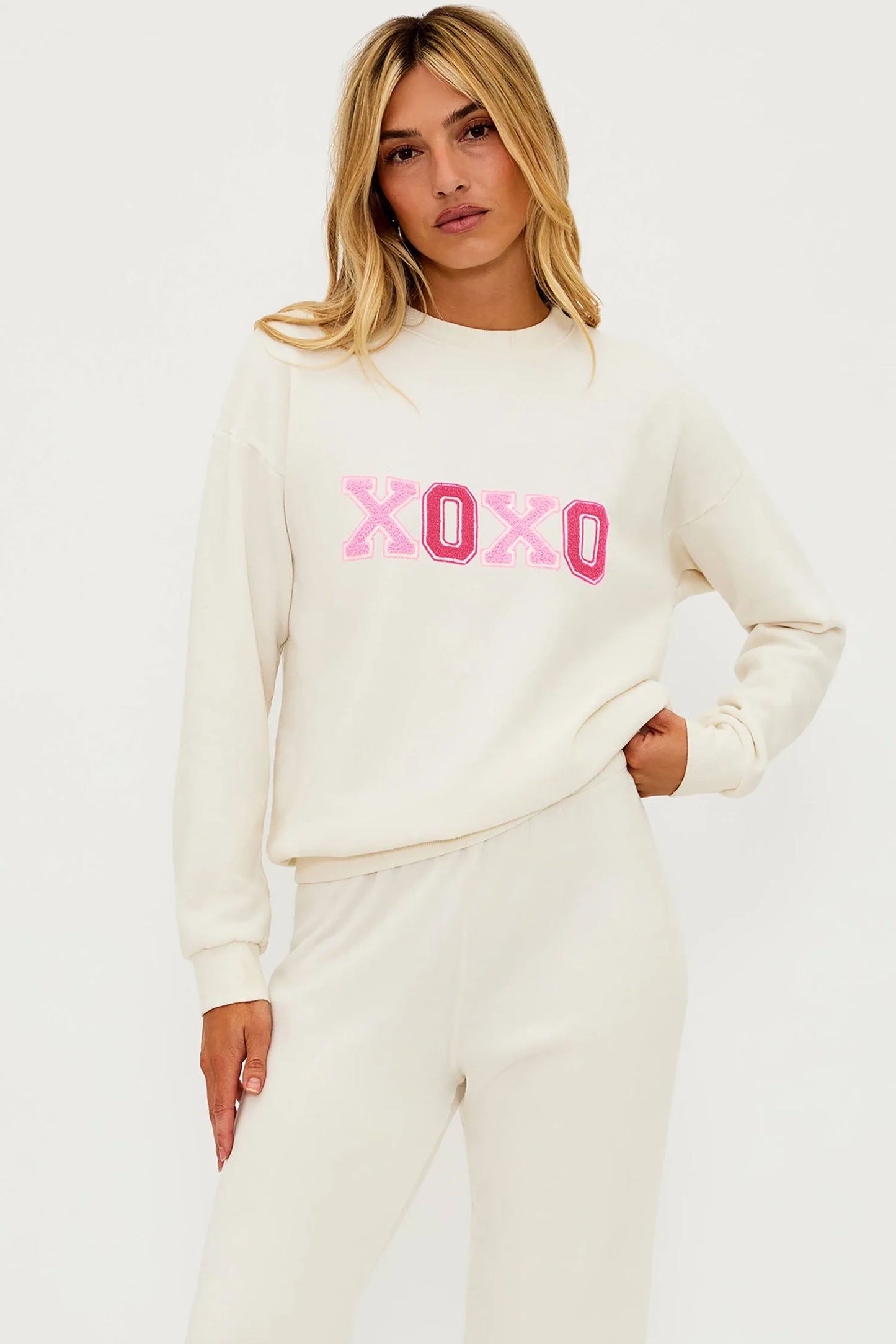 Beach Riot Devyn Sweatshirt XOXO Cream