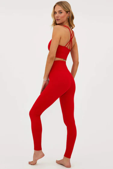 Beach Riot Piper Legging Merry Red Waffle