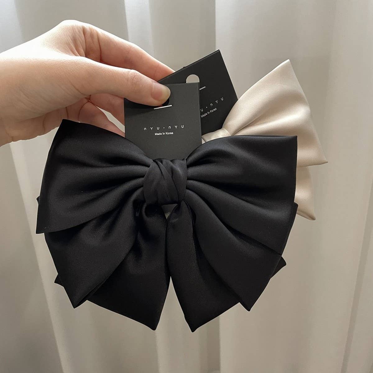 Satin Black Bow