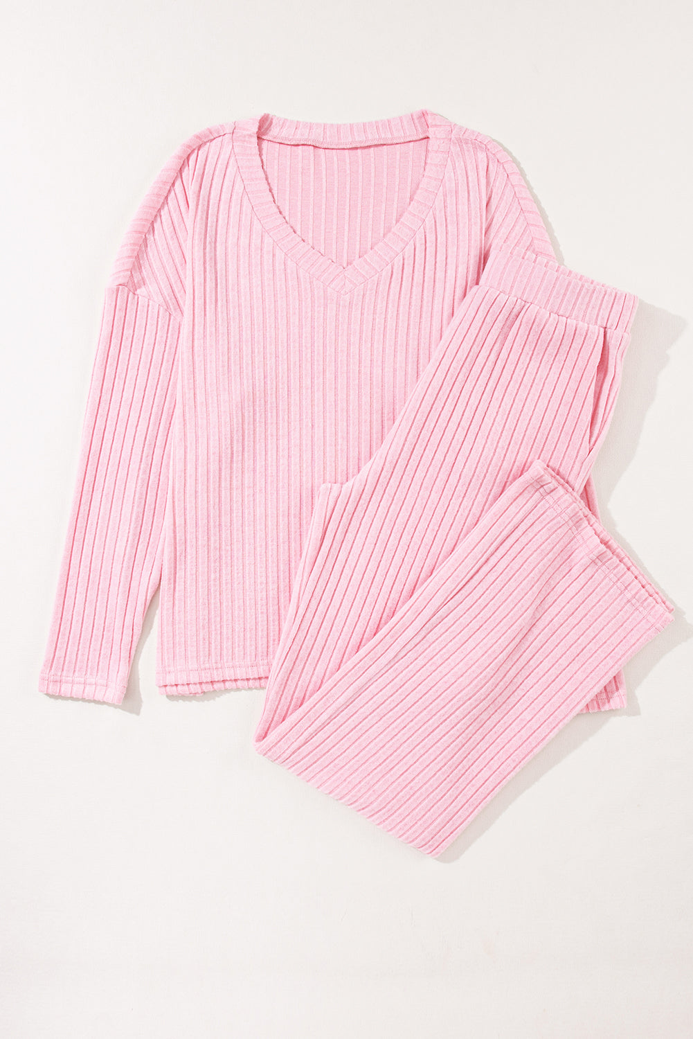 Light Pink Ribbed 2 Piece Set